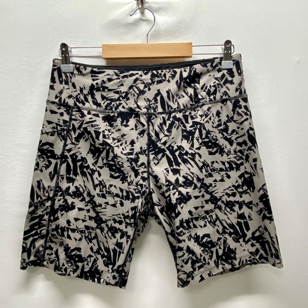 Calvin Klein Performance Bike Shorts Women's XL Grey Black High Waist Activewear